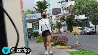  Panama City Central America White Sheer blouse walking [2022]