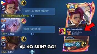 LESLEY "NO SKIN" BUT "WORLD COLLECTOR" PRANK IN MCL!! (they mock me not until i show them..) - MLBB