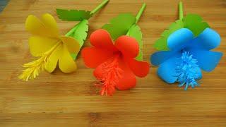 Simple Paper Flower MakingEasy Paper Craft Flowers|Paper Flower Making Step by Step [Tutorial]