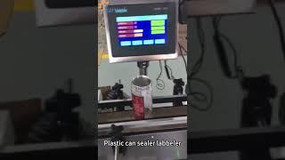 Máquina de costura de latas de plástico semiautomática, etiquetadora de corpo de latas redondas