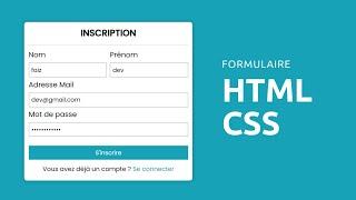 Formulaire HTML CSS pour débutant