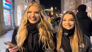  POLISH STREET FOOD, KRAKOW WALKING TOUR, POLAND WINTER WALK, 4K HDR