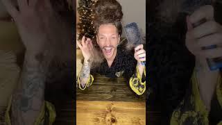 Cleaning a brush with a brush! #hair #hairvideos #curlyhair