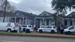 New Orleans police investigate a triple homicide in the Fairgrounds area