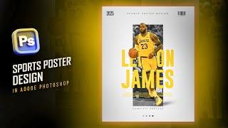 Sports poster design in Adobe Photoshop I Photoshop Tutorial I Modern Sports Poster Design 2025