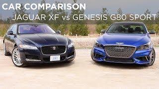 Car Comparison | Genesis G80 vs Jaguar XF | Driving.ca