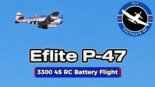 Eflite P-47 Thunderbolt 1.2M 3300 4S RC Battery flight