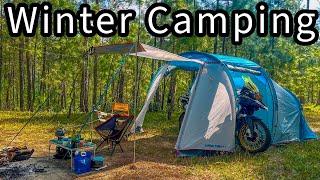 Winter Group Camping in Uttarakhand Forest | Camping in India | #ridingwithpeace