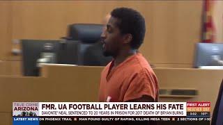 Former University of Arizona football player sentenced for murder