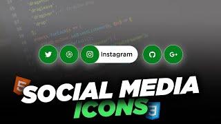 Create Social Media Icons using HTML CSS | Simplest Way