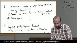 CA-Inter Financial Management chapterwise exam weightage and past exam pattern analysis