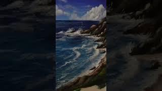 Ocean Waves Painting #shorts #art #painting