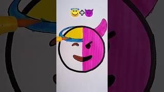 Emoji satisfying creative art || angel+devil_ #shorts #trending #creativity #art