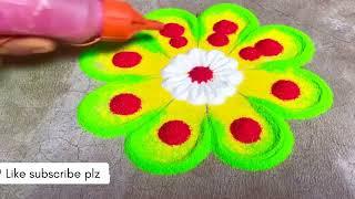 My New Rangoli Model// Small Flower // Alpana Ritu flower 