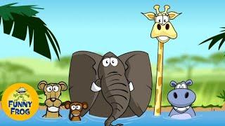 Stuck in the mud - Lyric Video | Funny cartoon song about animals | Funny Frog