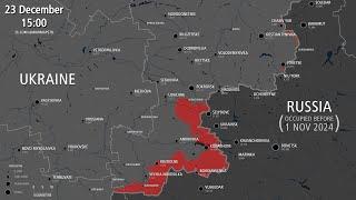 Russian Invasion of Ukraine: Donetsk Wider Region Map - Every Day [Nov 1 to Dec 23]