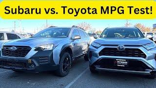 MPG Test Between 2025* Toyota RAV4 Hybrid and Subaru Outback Wilderness (turbo).