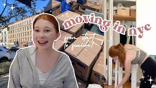 nyc apartment move-in vlog | packing, unpacking & decorating