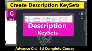 2.3 How to Create Description Key Set in AutoCAD Civil 3d | Populate Civil 3d Description Keys Set