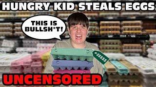 Kid Temper Tantrum Steals Eggs For Their Lazy Parents! - Uncensored!