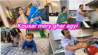 Kousar mery ghar agyi | gajar ka halwaya bnaya husband ny | Sitara yaseen vlog