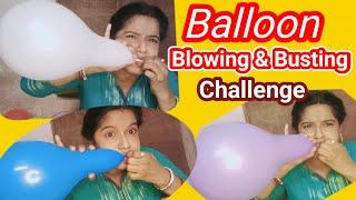 Balloon Blowing and Busting Challenge//funny video//ballon challenge/Bong Chandra Lifestyle