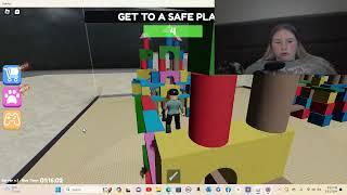 Playing Roblox!!!  Escape Mr.Funny obby