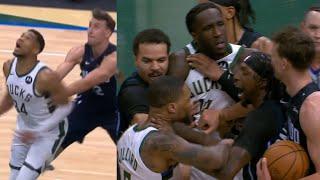 Damian Lillard and Taurean Prince heated with Franz Wagner for shoving Giannis in back