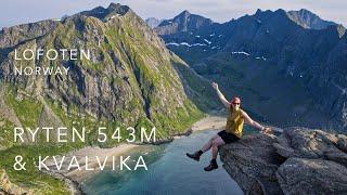 Lofoten: Hike to Ryten (543m) - Most beautiful view of Kvalvika Beach