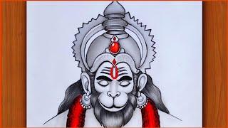 How to draw Hanuman ji face (Step by Step )| Hanuman drawing | Pencil sketch | God | Drawing