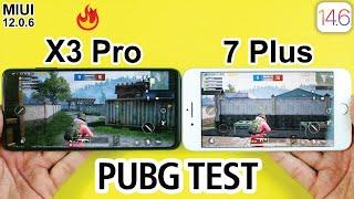 Poco X3 Pro vs iPhone 7 Plus PUBG MOBILE TEST - Miui 12.0.6 vs IOS 14.6 PUBG TEST