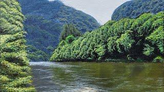 How To Paint Realistic Rivers and Forests with Acrylic Time Lapse/episode28