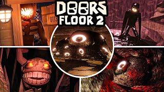 FLOOR 2 ENDING + ALL CUTSCENES & BOSSES! - DOORS Floor 2 Update [The Mines]