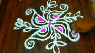 Easy Flower Rangoli | Kolam Designs | Simple and Easy Rangoli |Creative Rangoli |Daily Kolam Designs