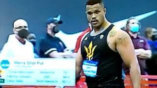 Turner Washington Winner Men's Shot Put.  2021 NCAA Indoor Track And Field Championships.