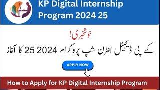 KP Digital Internship Program 2024-25 is now open! | How to Apply Online | 30,000 PKR monthly