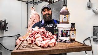 How to cut and smoke Pork Belly Burnt Ends | The Bearded Butchers!