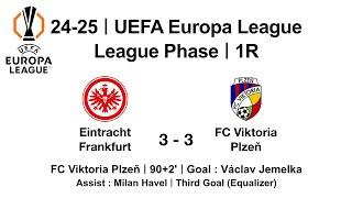 24-25 #UEFAEuropaLeague #LeaguePhase｜1R｜#EintrachtFrankfurt 3 - 3 #FCViktoriaPlzeň｜#VáclavJemelka