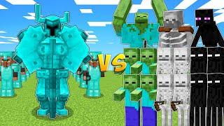 DIAMOND ARMY vs ZOMBIES, SKELETONS & ENDERMEN