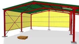 Steel Structure Assembly - with Walls and Canopy