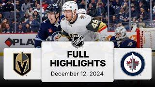 NHL Highlights | Golden Knights vs. Jets | December 12, 2024