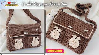  Crochet Bunny Bag Tutorial – Cute Bunny Messenger Bag DIY | Mimi Crochet