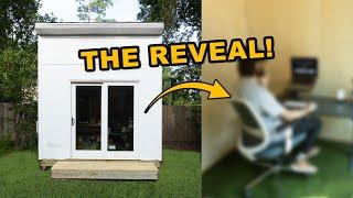 Backyard Office Interior REVEAL | Tiny Home Garden Office (+Branch Review)