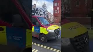 Street Outside Russian Embassy in London Painted With Ukraine Colors