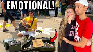 His FIRST TIME BUSKING! How much MONEY did he make?!