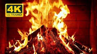  Cozy Fireplace 4K (12 HOURS). Fireplace with Crackling Fire Sounds. Fireplace Burning 4K