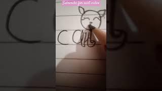 Draw a cat with letter C A T.                             Shorts # Kanika art and craft#