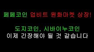 페페코인 업비트 원화마켓 상장! 도지코인,시바이누코인 이제 긴장해야 될 것 같습니다