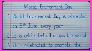 10 Lines On World Environment Day/Essay On World Environment Day/World Environment Day Essay l