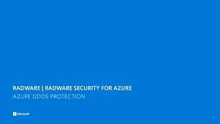 Radware Security for Azure integrates with Azure DDoS Protection